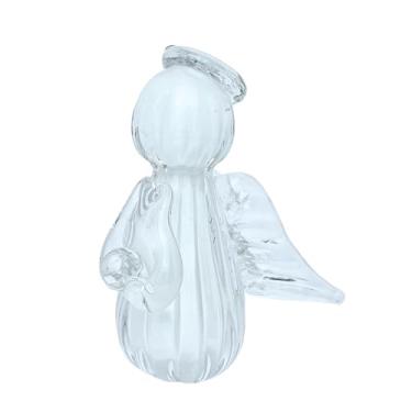 Imagem de Artigo Decoração Mini Anjo Uriel Cristal Murano Branco 8cm Religioso Decorativo Enfeite Decor Para Casa