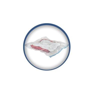Imagem de Saco Organizador a Vácuo M, 60x80cm, PVC Transparente, Redução de Volume 80%, com Zíper Hermético, 1 Unidade