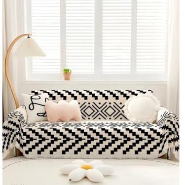 Imagem de amorus Cobertores boêmios, cobertor de chenille, jacquard de chenille, borlas, capa macia para sofá, cama, acampamento ao ar livre, piquenique, carro, viagem, quente e aconchegante para as estações