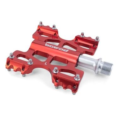 Imagem de Pedais de Mountain Bike Pedais MTB Planos, Bicicleta de Estrada Adulto Plataforma Grande Nylon Pedal Antiderrapante para Bicicleta Gravel BIK 9/40.6 cm Vermelho