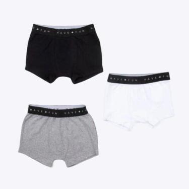 Imagem de Kit Cueca Box Infantil Masculina Have Fun - Conforto e Qualidade, Bran