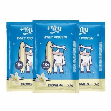 Imagem de Kit 3 Whey Protein Concentrado Sache Baunilha 32G Proteina - Maismu