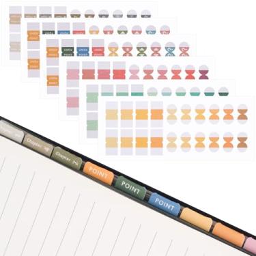 Imagem de Joez Wonderful 6 folhas de adesivos autoadesivos, guias de índice de planejadores, guias de calendário para agendas, escritório, estudo, caderno (120 peças, multicoloridas)
