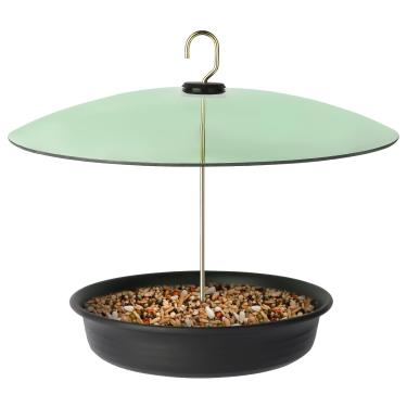 Imagem de Alimentador de pássaros com cúpula ajustável para inibir o bully birds para pendurar ao ar livre, bandeja de sementes e proteção climática para pássaros selvagens