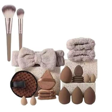 Imagem de Conjuntos De PincéIs Kit Escova De Maquiagem Ferramentas De Maquiagem E AcessóRios FáCil De Usar PráTico Para Transportar(MARROM 41 UNIDADES)