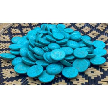 Imagem de Cabochão Turquesa Reconsti (24mm / 10peças) pedras naturais - Pistris 