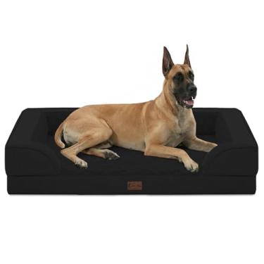 Imagem de Casa Paw Cama ortopédica XXL para cães, impermeável com espuma viscoelástica para cães de tamanho extra grande, 133 x 106 cm, fundo antiderrapante e sofá-cama de espuma de ovo com capa removível