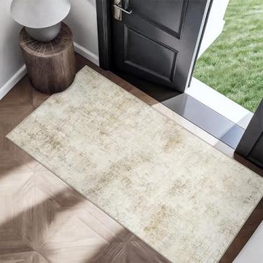 Imagem de HILORUUG Tapete 2x4 Lavável Entrada: Antiderrapante Abstrato para Cozinha Banheiro - Tapete Moderno Minimalista Baixo Resistente a Manchas Fino Interior Tapete para Idosos Crianças Animais de