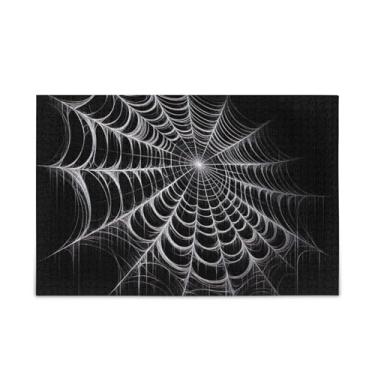 Imagem de Teia de aranha quebra-cabeça de Halloween preto 500 peças quebra-cabeça quebra-cabeça quebra-cabeça casa parede arte desafio quebra-cabeça para adultos