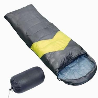 Imagem de Saco de Dormir，Camping，Possui Capuz Curvo e AlçA EláStica AjustáVel，Intervalo de Temperatura de 5 A 12 Graus，Adequado para Acampar e Fazer Caminhadas(Preto/Verde)