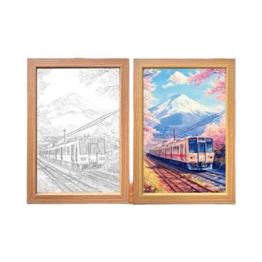 Imagem de Luminária LED Do Monte Fuji Com Moldura De Imagem, Luz De Parede Da Ci