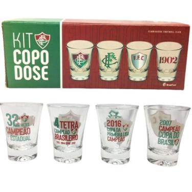 Imagem de Copo Dose Shot 60Ml 4Un Pinga Cachaça Time Fluminense - Brasfoot