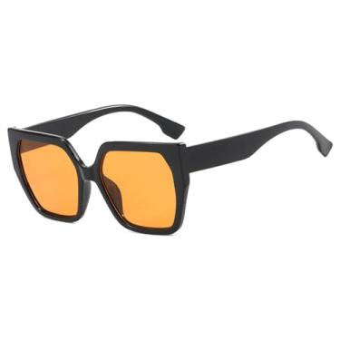 Imagem de Óculos de Sol Unissex Oversized com Estampa de Leopardo Degradê e Proteção UV400 para Esportes ao Ar Livre, Corrida e Ciclismo, Preto e Amarelo