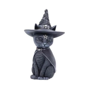 Imagem de Decoração De Mesa Escultura De Animal Em Resina Gato Mágico De Hallowe