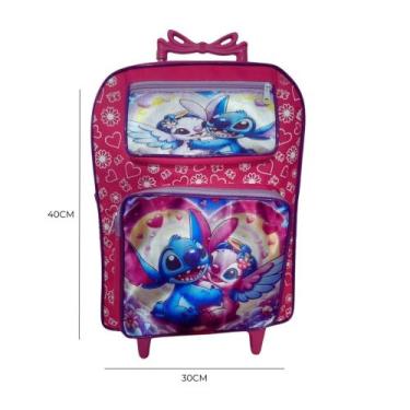 Imagem de Mochila Escolar Infantil do Stitch com Rodinhas Tamanho Grande para Me