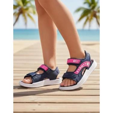 Imagem de Sandália Infantil Feminina Barbie Temática Confortável, Marinho, 23/24