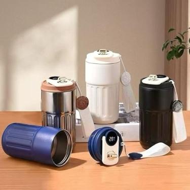 Imagem de Caneca de Café a Vácuo Copo Térmico Inteligente 460ml/650ml de Aço Inoxidável com Display caneca termica copo termico(copo cafe,aleatorio 460ml)
