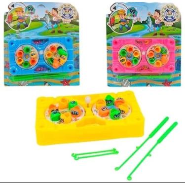 Imagem de Jogo Brinquedo Pescaria Maluca Duplo Pega Peixe  a Corda Diversão Adul