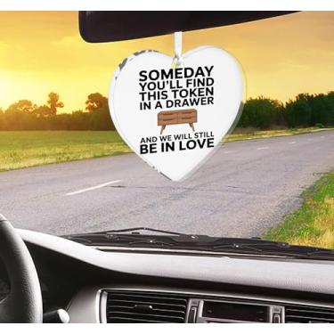 Imagem de Enfeites de Natal para pendurar em coração, enfeites engraçados de árvore de Natal feitos à mão, decoração de carro e casa - presente de Natal, decoração de artesanato em acrílico, ideias de troca de