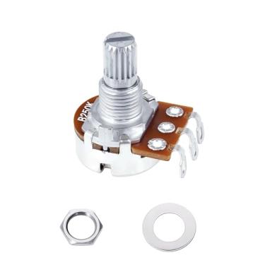 Imagem de Banworks Minipotes de guitarra Metric M8 Thread B250K de alumínio, 18 estrias, eixo curto dividido (comprimento de 15 mm) Potenciômetros de guitarra elétrica cônica linear para Squier, Epiphone