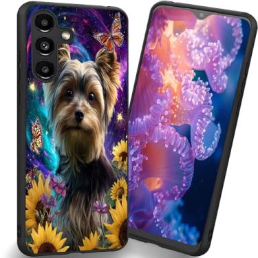 Imagem de RUUHLJLET Projetada para Samsung Galaxy S25 FE de 6,7 polegadas, capa fosca macia oferece proteção total (Yorkshire Terrier Butterfly)