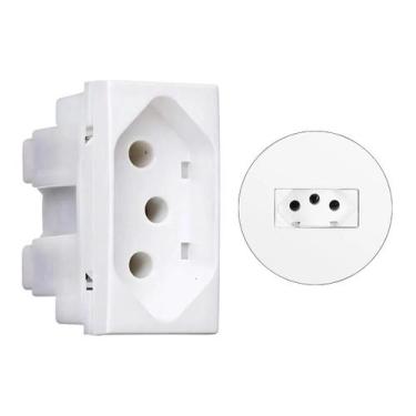 Imagem de Módulo de Tomada Padrão 2p+T 20A Branco Alumbra Siena 6088