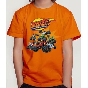 Imagem de Camiseta Camisa Infantil Juvenil Menina Menino Blaze The Monster Machi