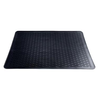 Imagem de Tapete multifuncional de silicone para secar pratos cozinha almofada térmica café com tiras -derrapantes macio flexível grande pia da bancada forro ga