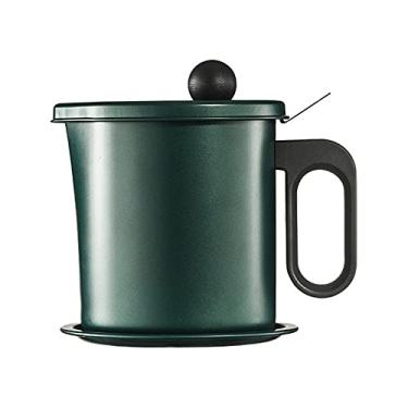 Imagem de 1,7L 1,630 g Filtro de óleo de alumínio filtro de óleo pote sopa graxa filtro de óleo pote de armazenamento de óleo tampa guarda gordura ferramenta de cozinha (cor: cinza escuro) (verde)