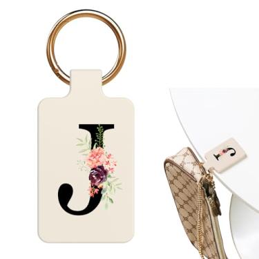 Imagem de Suporte magnético forte com letra A-Z com design floral elegante para bolsa de mão adequado para tampos de mesa, moldura de dobradiça de porta de parede de metal, carrinho de compras, exiba seus