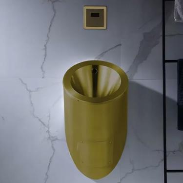 Imagem de pcagfaajmh Mictório de aço inoxidável 304, mictório suspenso na parede em formato oval, sensor inteligente criativo mictório de lavagem, uso residencial comercial mictório de banheiro, para hotel/bar