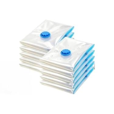 Imagem de Kit Saco a Vácuo Bomba Elétrica Organização de Roupas Mala Viagem Guarda Roupas(KIT 10 70x110,220W)