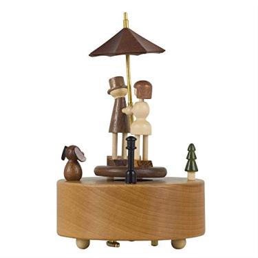 Imagem de pcagfaajmh Caixa de música colecionável caixa musical sonhadora caixa de música de madeira inteligente como presente de aniversário para amantes amigos crianças (cor: Tamanho da cor da imagem: 11 x 11