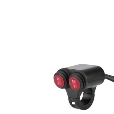 Imagem de Cosiki Interruptor Universal do Guiador da Motocicleta Botão de Controle Duplo Durável para Farol Luzes de Nevoeiro Chifre, Interruptor Liga/desliga à Prova D'água para Pilotos de Modificação de