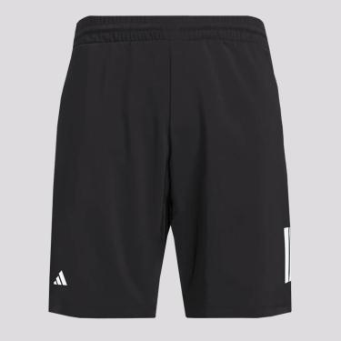 Imagem de Bermuda Adidas Club 3 Stripes Preta e Branca-Masculino