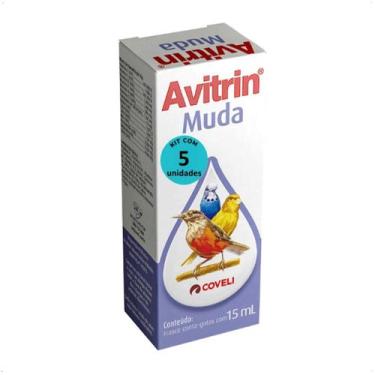 Imagem de Avitrin muda 15ml coveli suplemento para aves e pássaros kit com 5