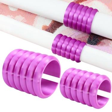 Imagem de Pacote com 2 suportes de rolo de lona de pintura de diamante, 2 tamanhos, organizador de anel de lona antiderrapante para kits de arte de diamante para adultos, facilmente enrole e armazene ferramenta