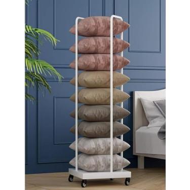 Imagem de Suporte de almofada comercial com rodas, para loja/hotel/casa, suporte organizador de almofada vertical, grande capacidade