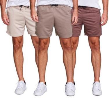 Imagem de KIT 3 Bermuda Short Masculina Moletinho Casual Adulto-Masculino