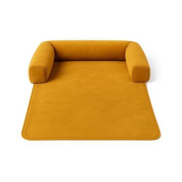 Imagem de Caminha Veludo Premium Pet Cachorro para Sofá 72x90 Mostarda - AMOFADA