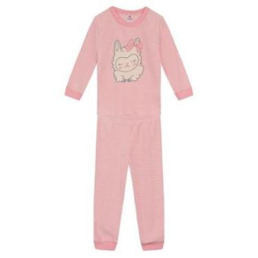 Imagem de Pijama infantil menina de ovelhinha Brandili -Rosa-Feminino