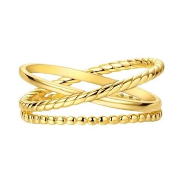 Imagem de Anel Feminino De Prata 925 Dourado Com Zircônia Estrela E Lua, Joia De