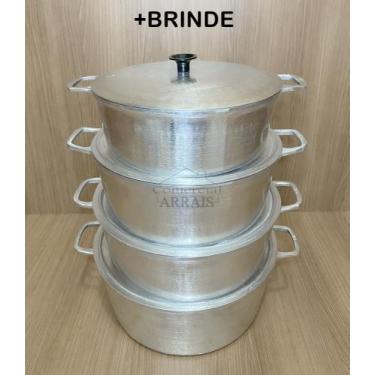 Imagem de Jogo De Panelas Grandes De Alumínio Batido Fundido 24 Ao 30 - Arrais