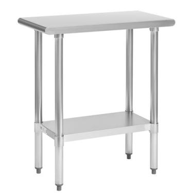 Imagem de Mesa de aço inoxidável HALLY para preparação e trabalho 76x38cm com pr