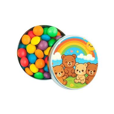 Imagem de Kit 30 Latinhas Lembrancinhas Ursinhos Baby Cor: Prateado - Gil Festa 