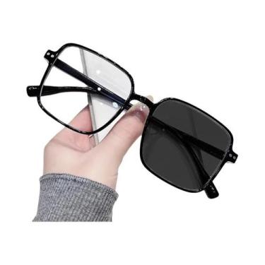 Imagem de Óculos De Sol Unissex Vintage Oversized Com Proteção Anti Luz Azul E A