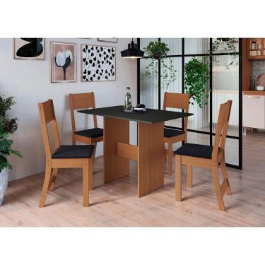 Imagem de Conjunto De Mesa Com 4 Cadeiras Karla Indekes Preto
