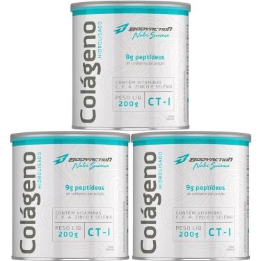 Imagem de Kit 3X Colágeno Hidrolisado Nutri Science - 200g Natural - BodyAction-Masculino