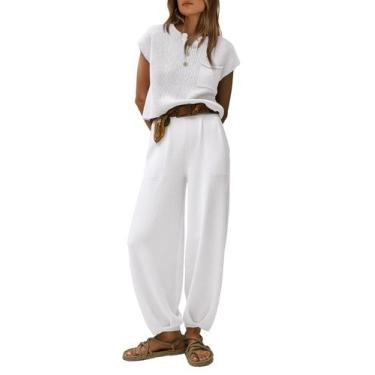 Imagem de Conjunto de Moletom PRETTYGARDEN com Duas Peças Suéter Branco G