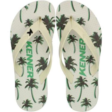 Imagem de Sandália De Dedo Kenner Summer Tropical Masculina, Branco, 39